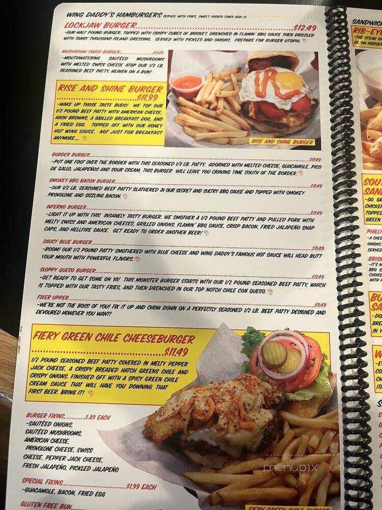 Wing Daddy's Sauce House - Socorro, TX menu_pic