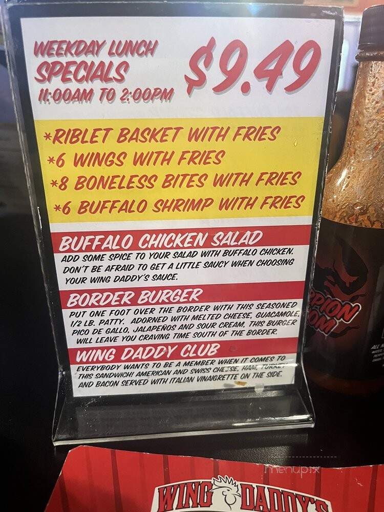 Wing Daddy's Sauce House - Socorro, TX menu_pic