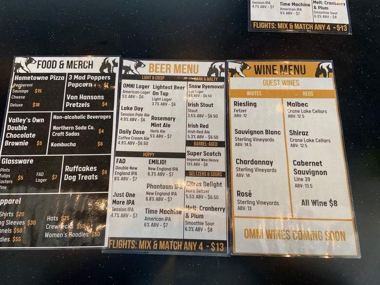 OMNI Winery and Taproom - Rosemount, MN menu_pic