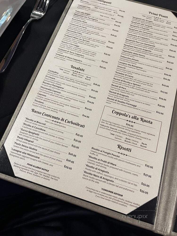 Coppola's Bistro Ristorante - Coral Springs, FL menu_pic