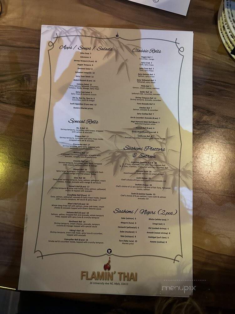 Flamin' Thai - Minneapolis, MN menu_pic