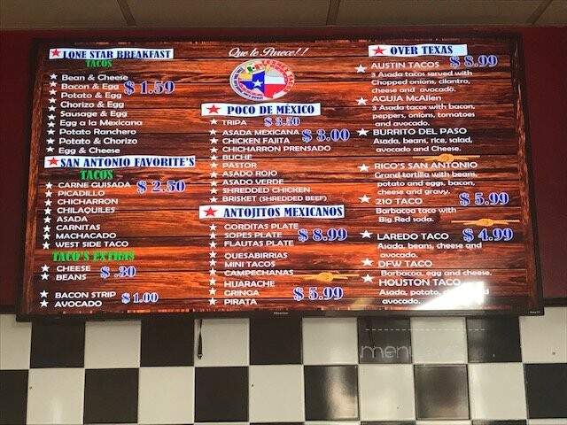 TexMex Tacos!!! - San Antonio, TX menu_pic