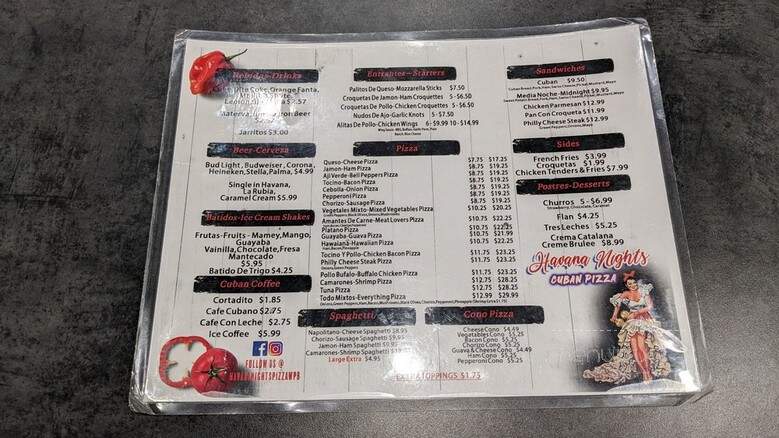 Havana Nights Cuban Pizza - Glen Ridge, FL menu_pic