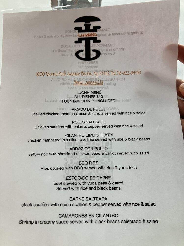 La Masa - The Bronx, NY menu_pic