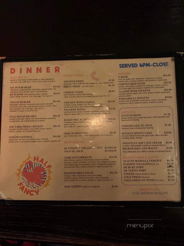 Half Fancy - Minneapolis, MN menu_pic
