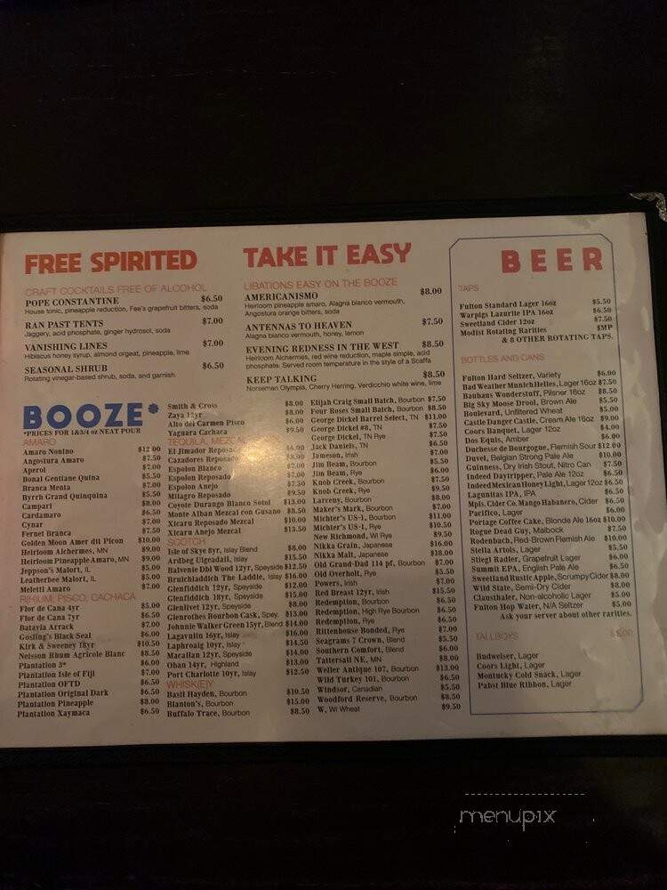 Half Fancy - Minneapolis, MN menu_pic