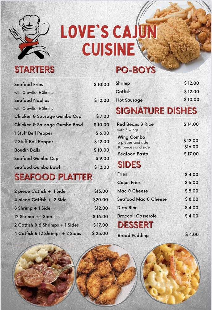 Love's Cajun Cuisine - Katy, TX menu_pic