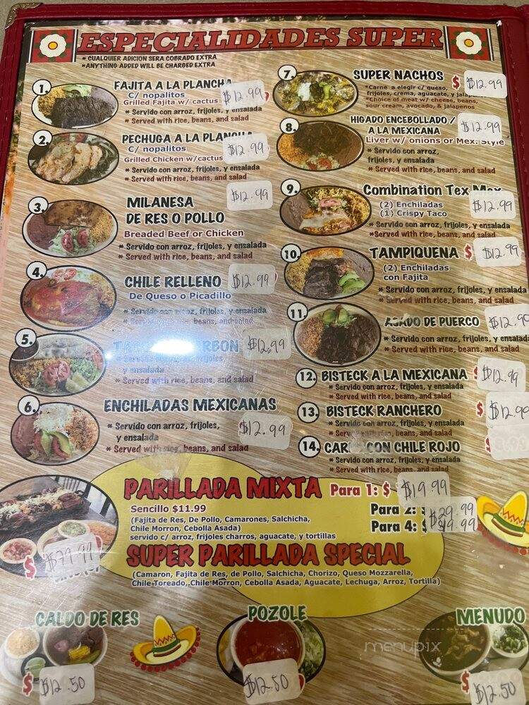 Takeria Super - Pasadena, TX menu_pic