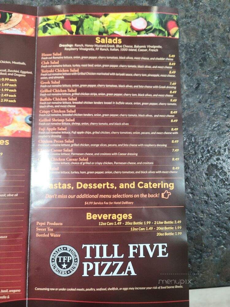 Till Five Pizza - Nashville, TN menu_pic