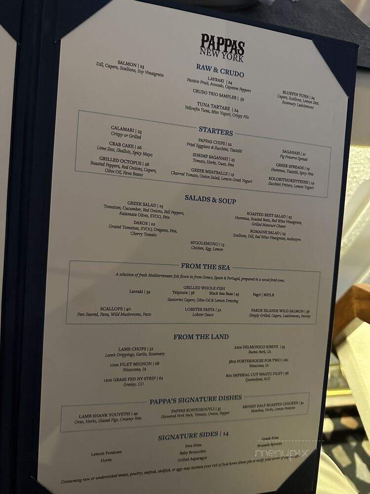 The Original Pappas Taverna - New York, NY menu_pic