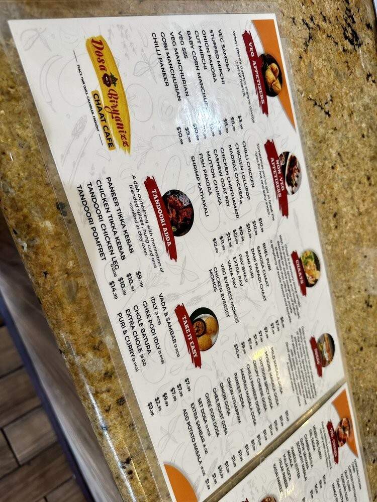 Dosa Biryanizz Chaat Cafe - Fremont, CA menu_pic