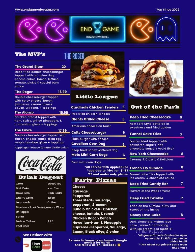 End Game - Decatur, IL menu_pic