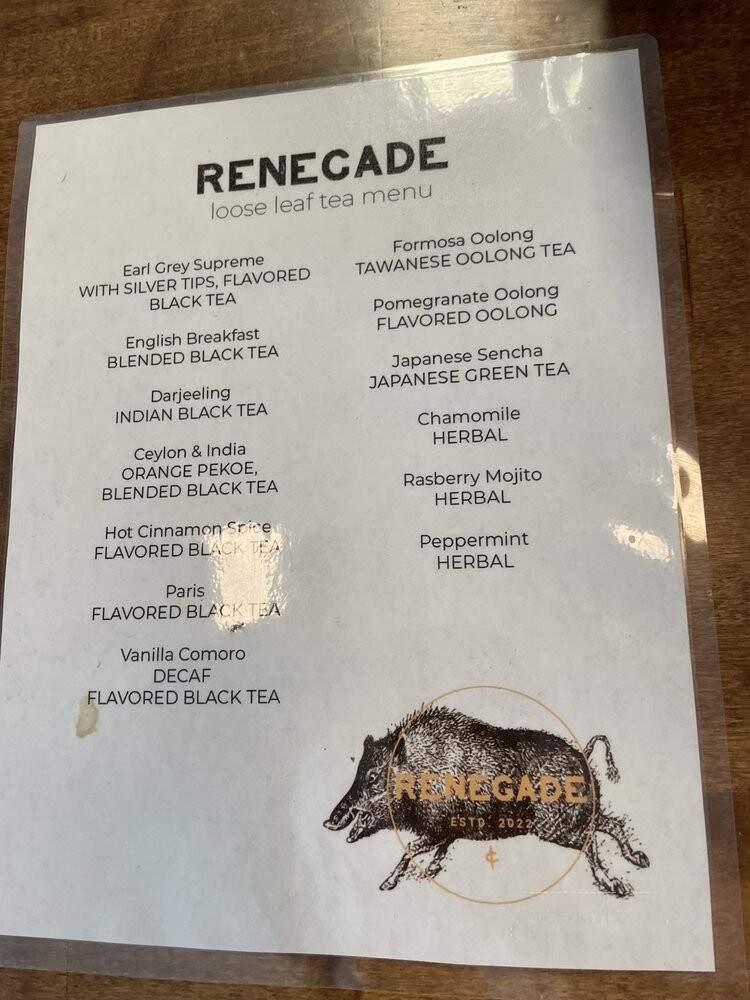 Renegade Coffee - Kansas City, MO menu_pic