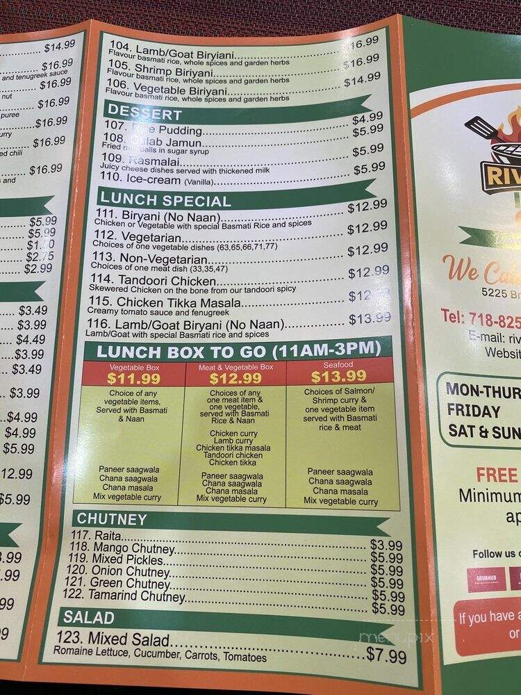 Riverdale Indian Grill - Bronx, NY menu_pic