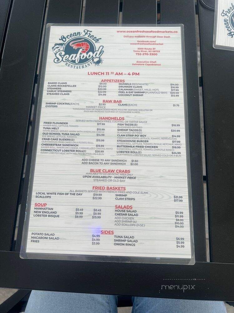 Ocean Fresh Seafood Restaurant and Market - Toms River, NJ menu_pic