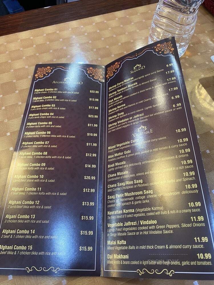 Shukriya Indian Spice and Afghan Grill - Queens, NY menu_pic