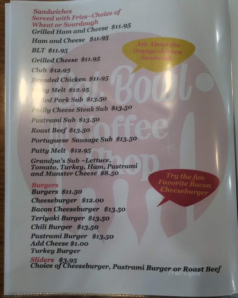 Cal Bowl Coffee Shop - Lakewood, CA menu_pic