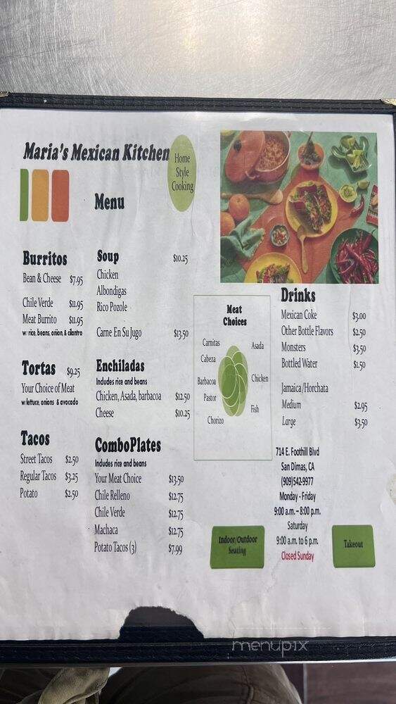 Maria's Mexican Kitchen - San Dimas, CA menu_pic