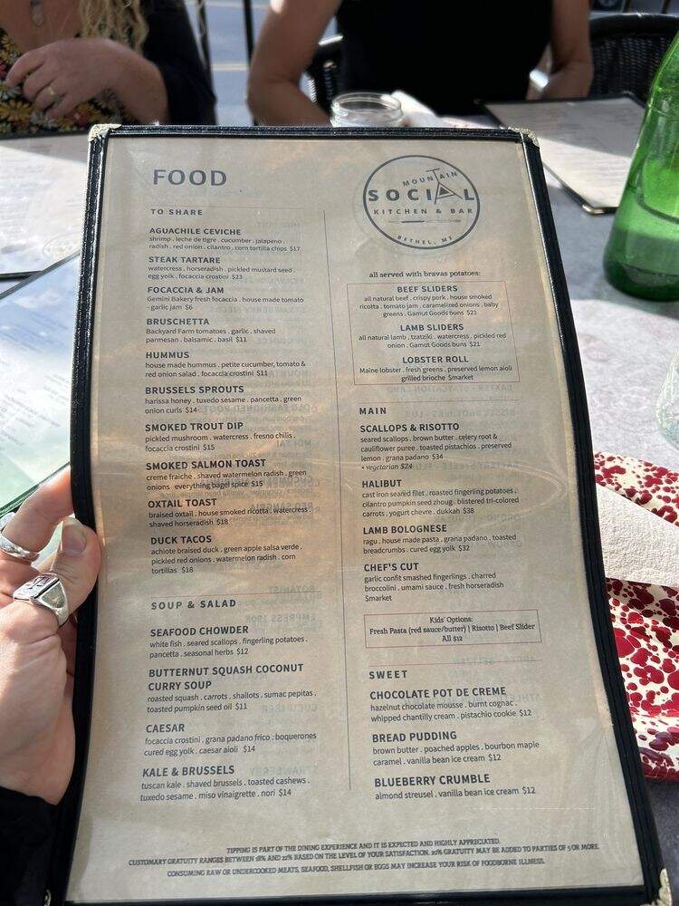 Mountain Social Kitchen & Bar - Bethel, ME menu_pic