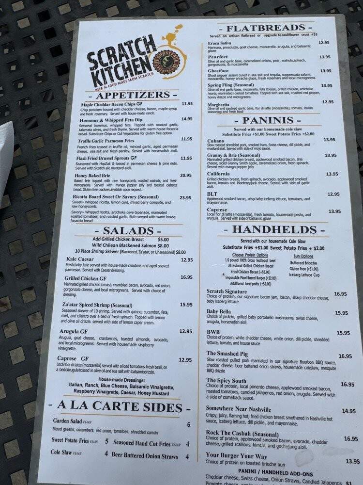 Scratch Kitchen - Mooresville, NC menu_pic