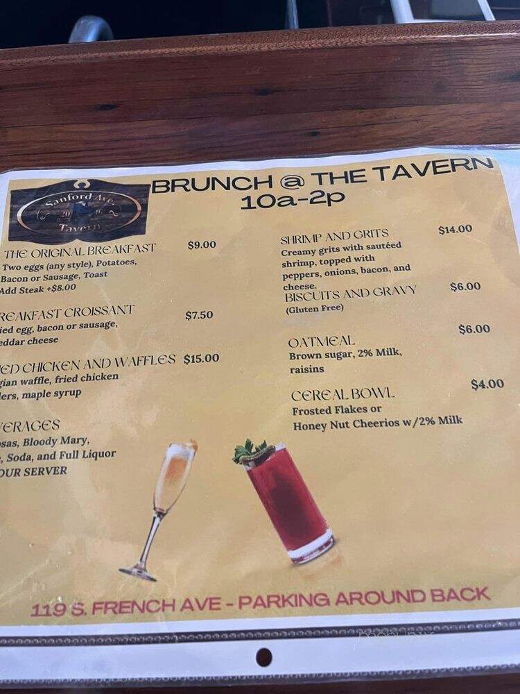 Sanford Avenue Tavern - Sanford, FL menu_pic