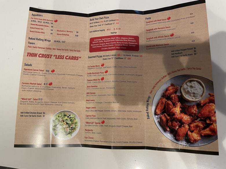 Fat Tomato Pizza - Los Angeles, CA menu_pic