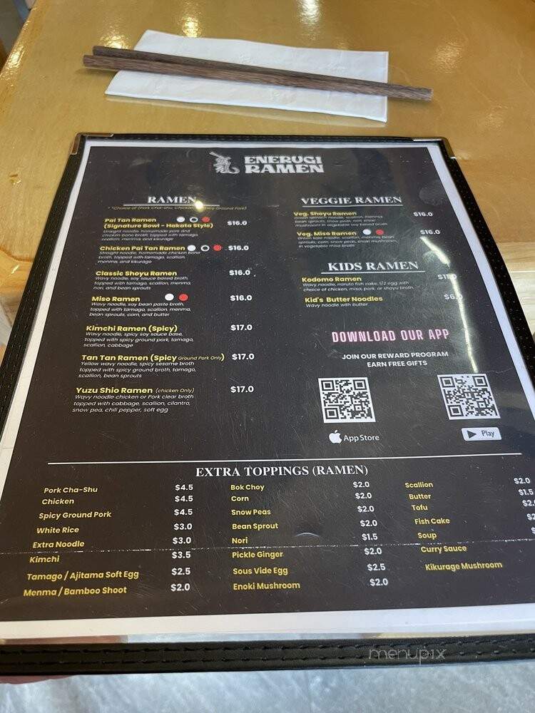 Enerugi Ramen - Brooklyn, NY menu_pic