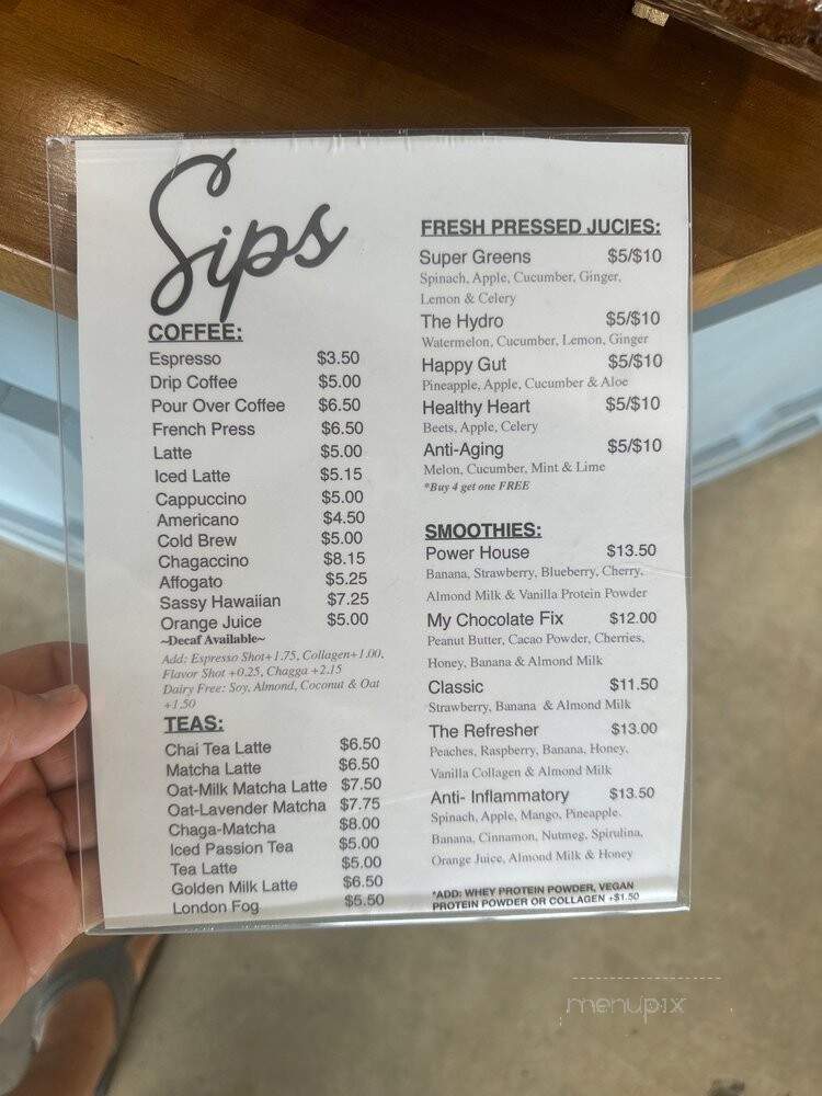 Sips - Longboat Key, FL menu_pic