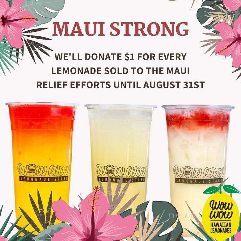 Wow Wow Hawaiian Lemonade - Katy, TX menu_pic