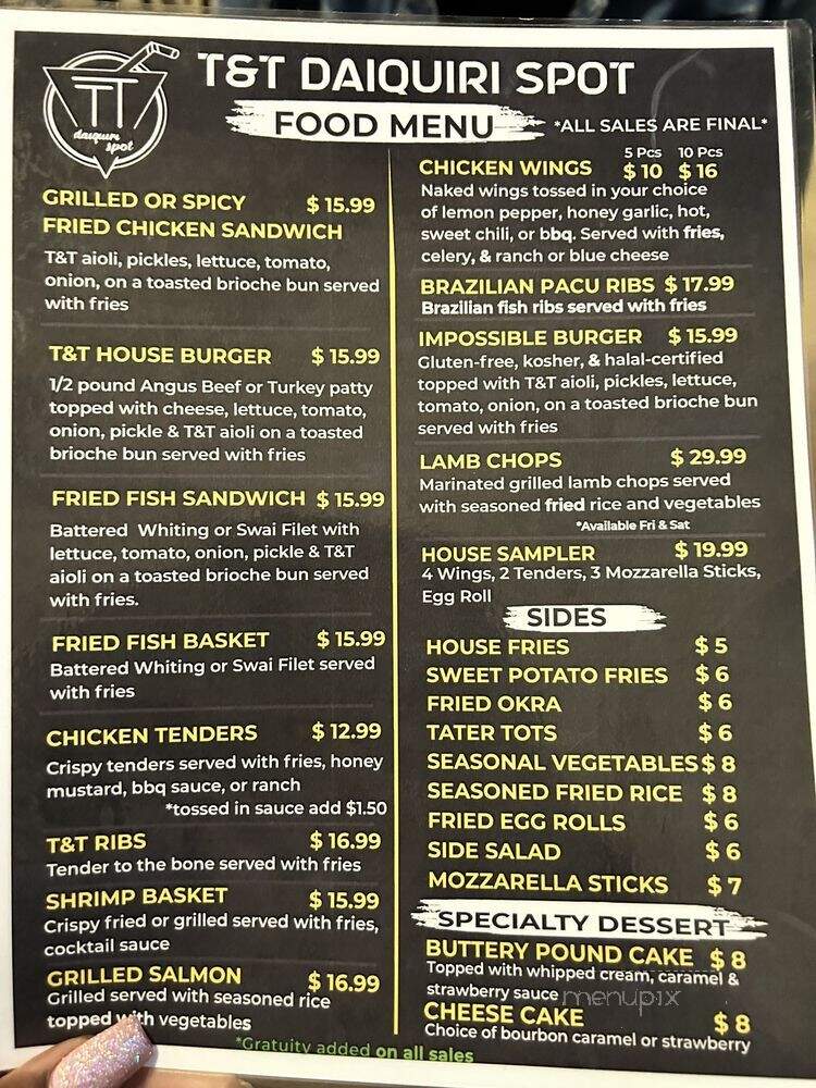 T&T Daiquiri Spot - McDonough, GA menu_pic