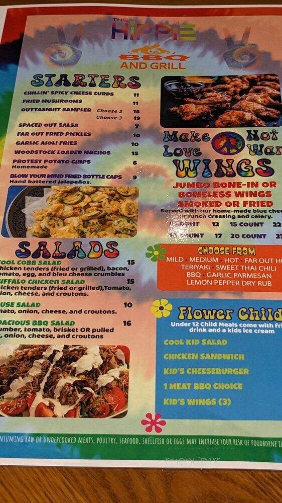 The Hippie BBQ and Grill - Sevierville, TN menu_pic