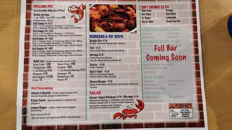 Mo Meaux's - Montgomery, TX menu_pic