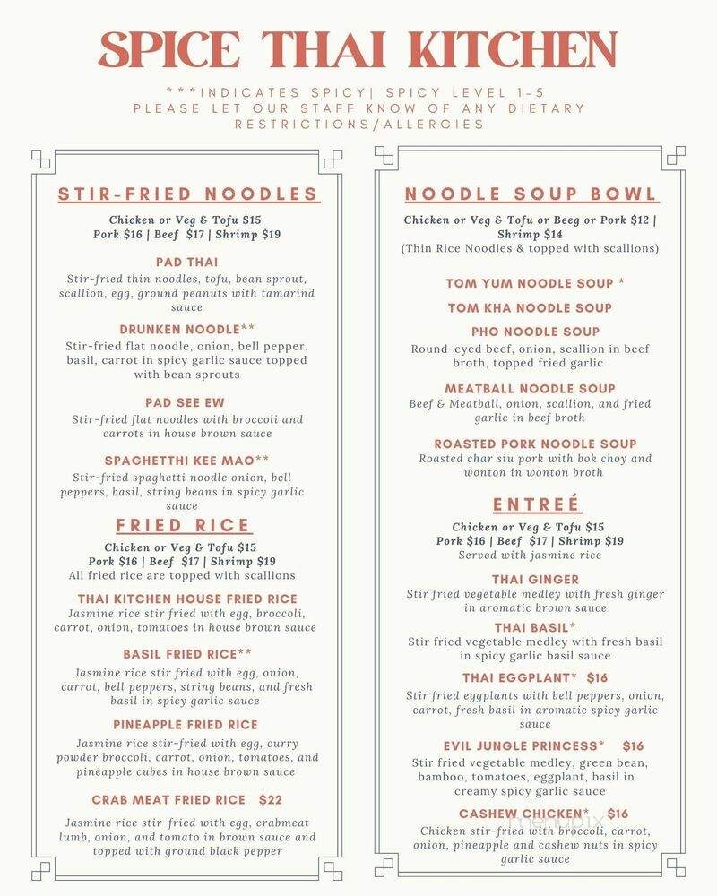 Spice Thai Kitchen - Media, PA menu_pic