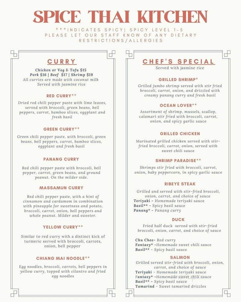 Spice Thai Kitchen - Media, PA menu_pic