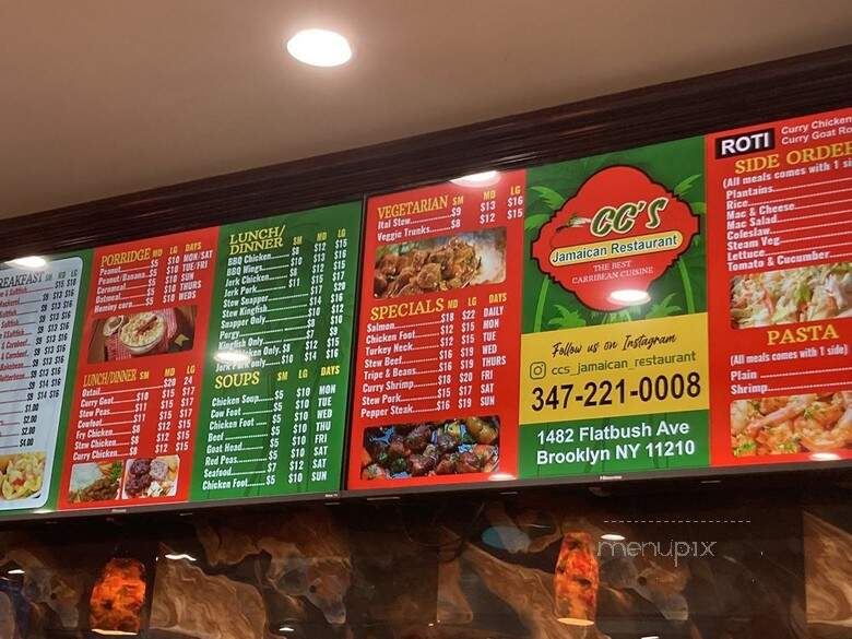 CC'S Jamaican Restaurant - Brooklyn, NY menu_pic