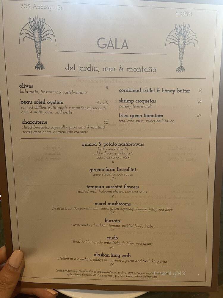Gala - Santa Barbara, CA menu_pic