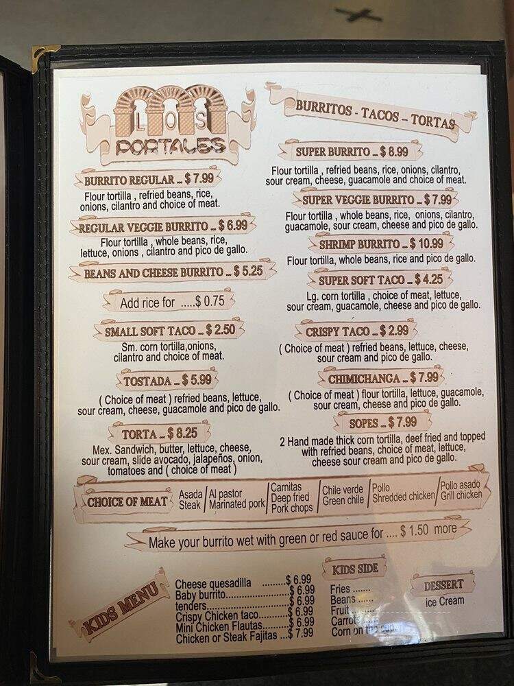 Los Portales Mexican Taste - San Jose, CA menu_pic