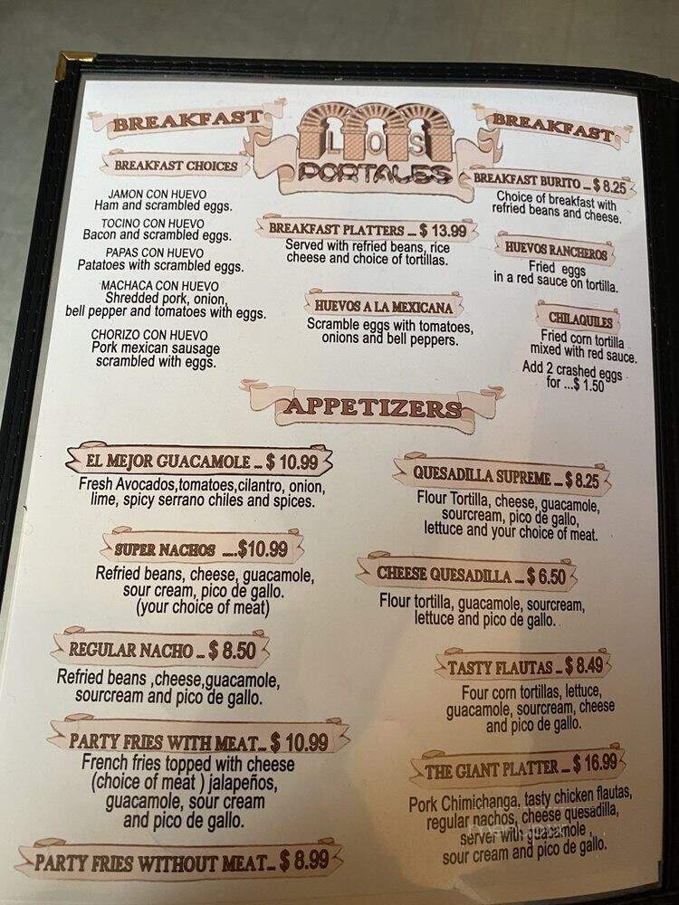 Los Portales Mexican Taste - San Jose, CA menu_pic
