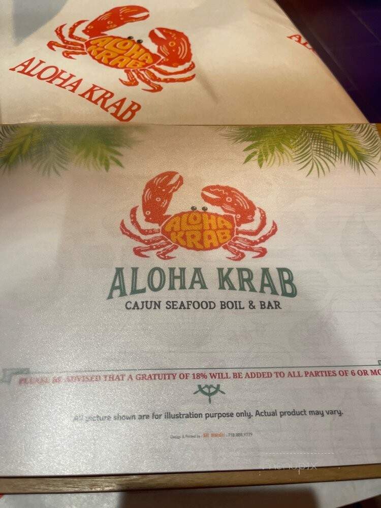 Aloha Krab Cajun Seafood & Bar - Albany, NY menu_pic
