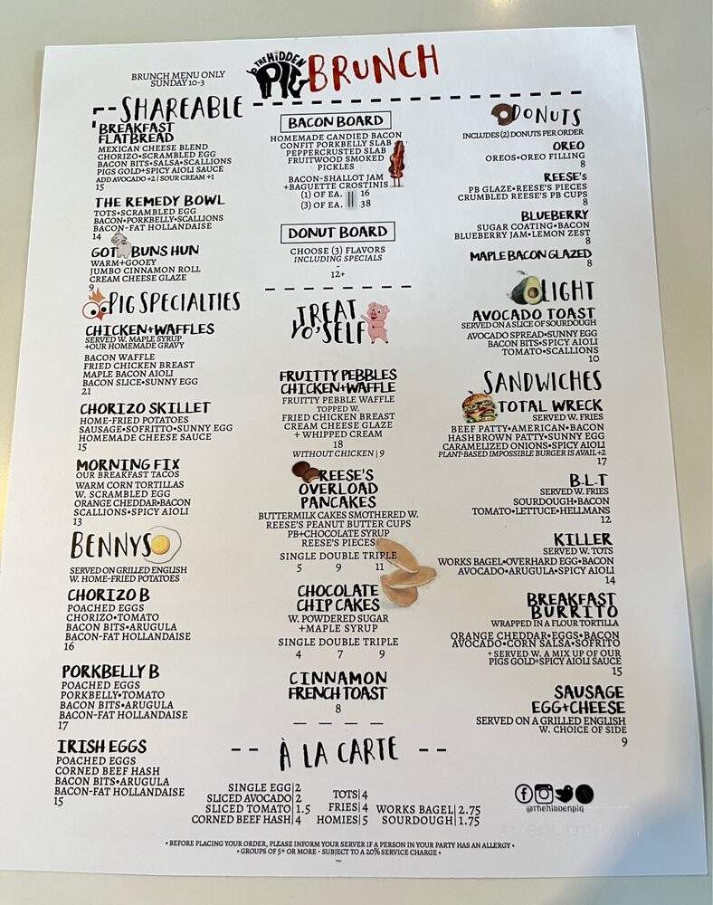 The Hidden Pig - Nashua, NH menu_pic