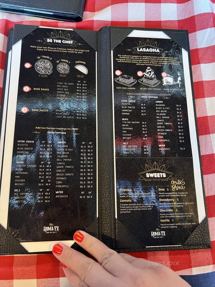 Roma TX - Allen, TX menu_pic