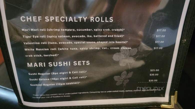 Mari Sushi Bar & Lounge - Herndon, VA menu_pic