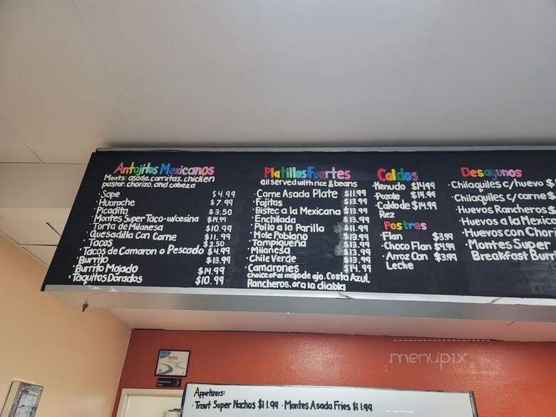 Montes Mexican Restaurant - Santa Ana, CA menu_pic