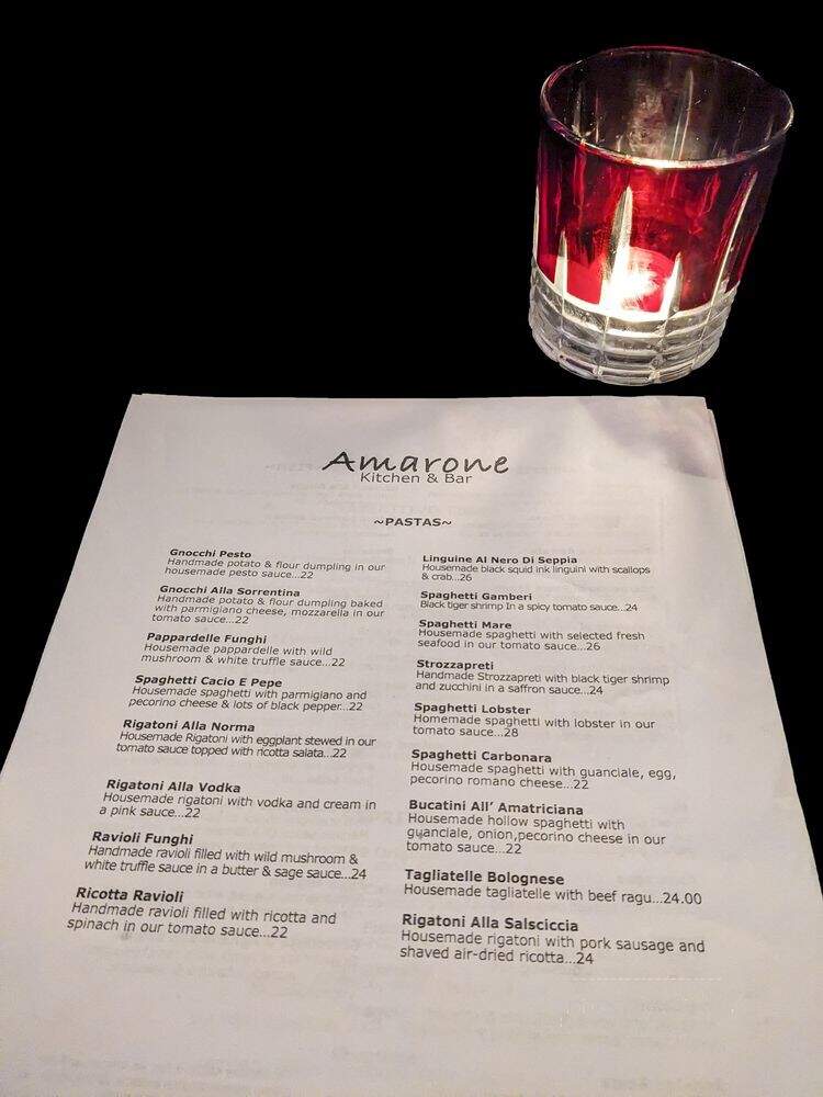Amarone Kitchen and Bar - Los Angeles, CA menu_pic