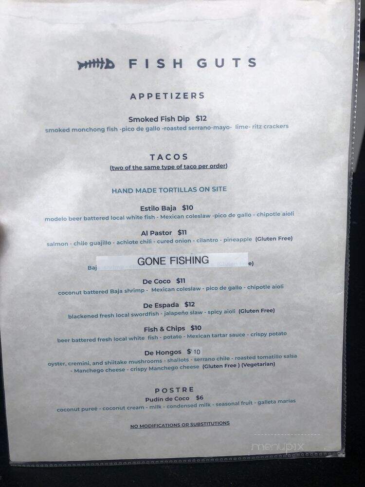 Fish Guts - San Diego, CA menu_pic