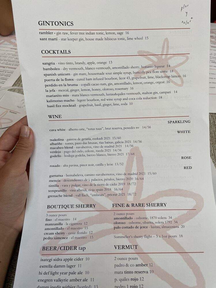 Flor Y Solera - Los Angeles, CA menu_pic