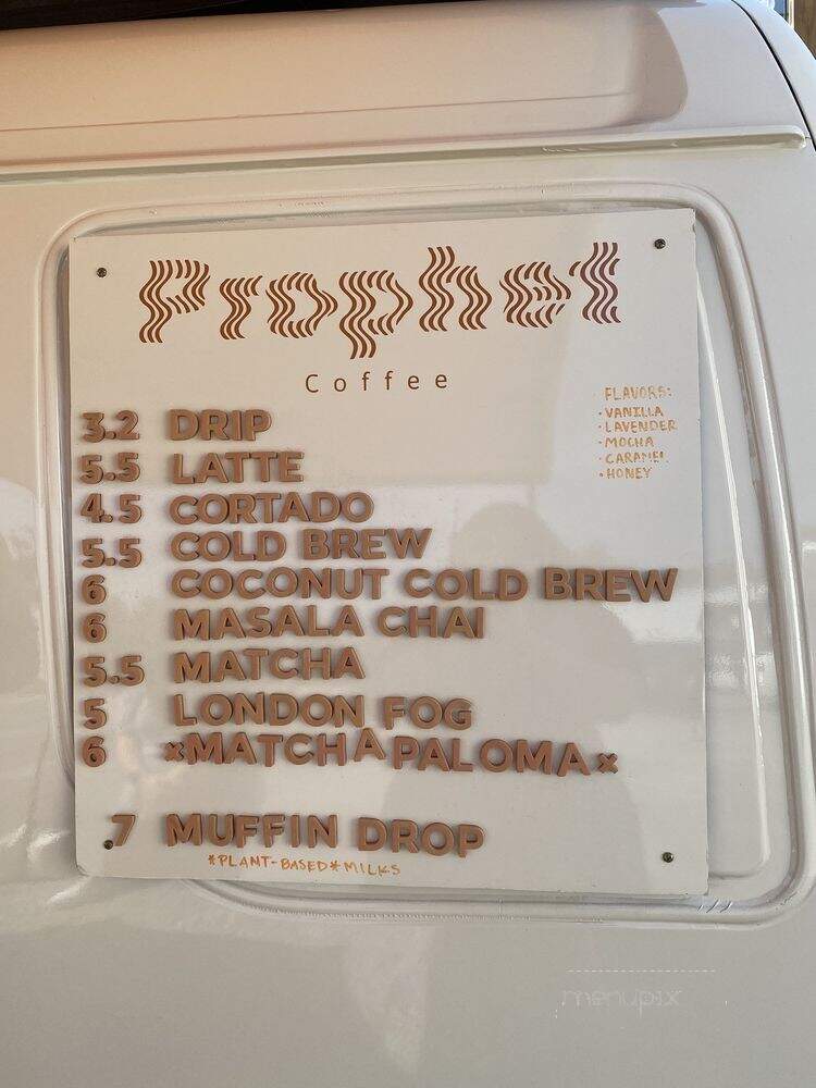 Prophet Coffee - North Charleston, SC menu_pic