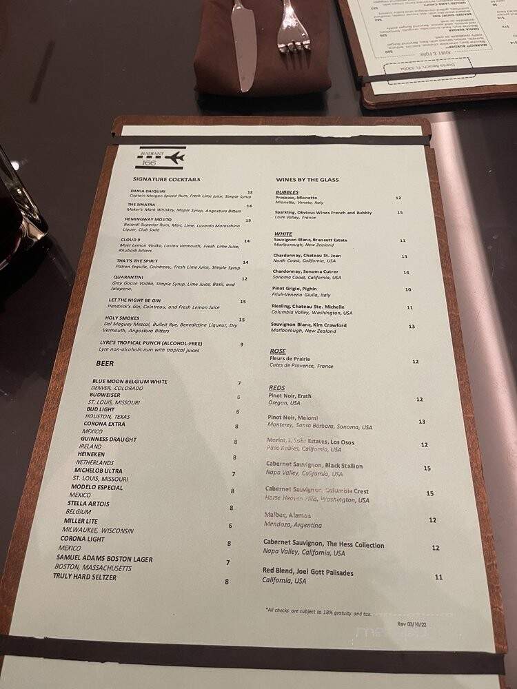 Radiant 166 - Dania Beach, FL menu_pic