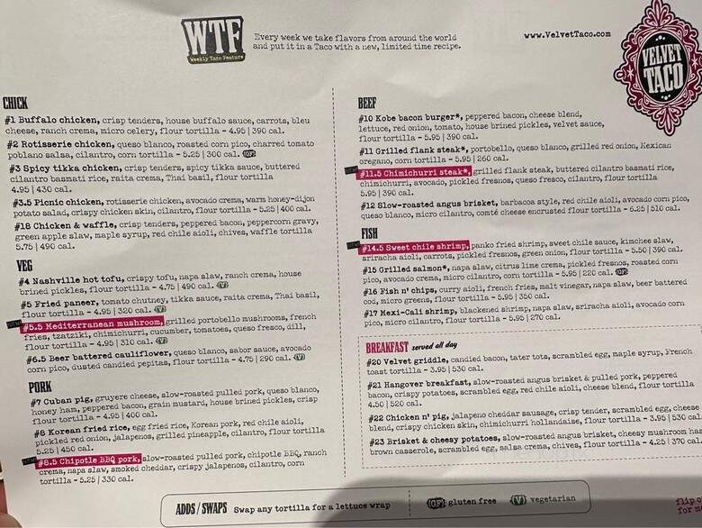 Velvet Taco - Rockwall, TX menu_pic