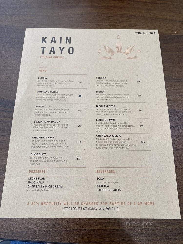 Kain Tayo - St. Louis, MO menu_pic